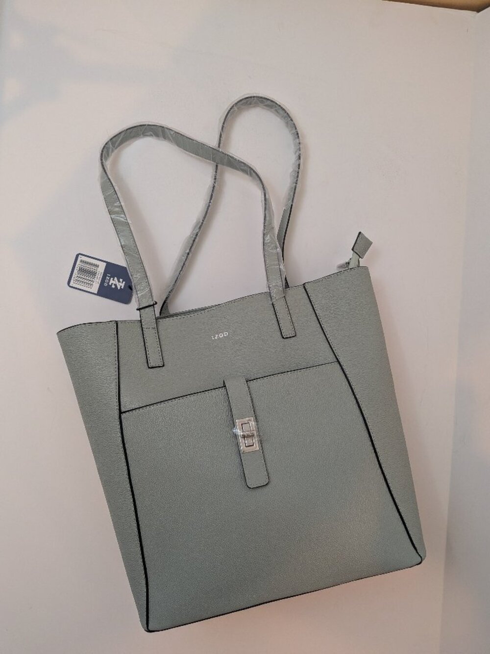 NWT IZOD Sage Green Tote Bag, 15" x 12.5"